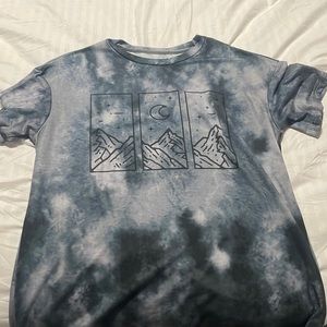 Short sleeve tie-dye mountain T-Shirt